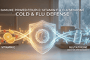 Immune Power Couple: Vitamin C & Glutathione" for "Cold & Flu Defense.