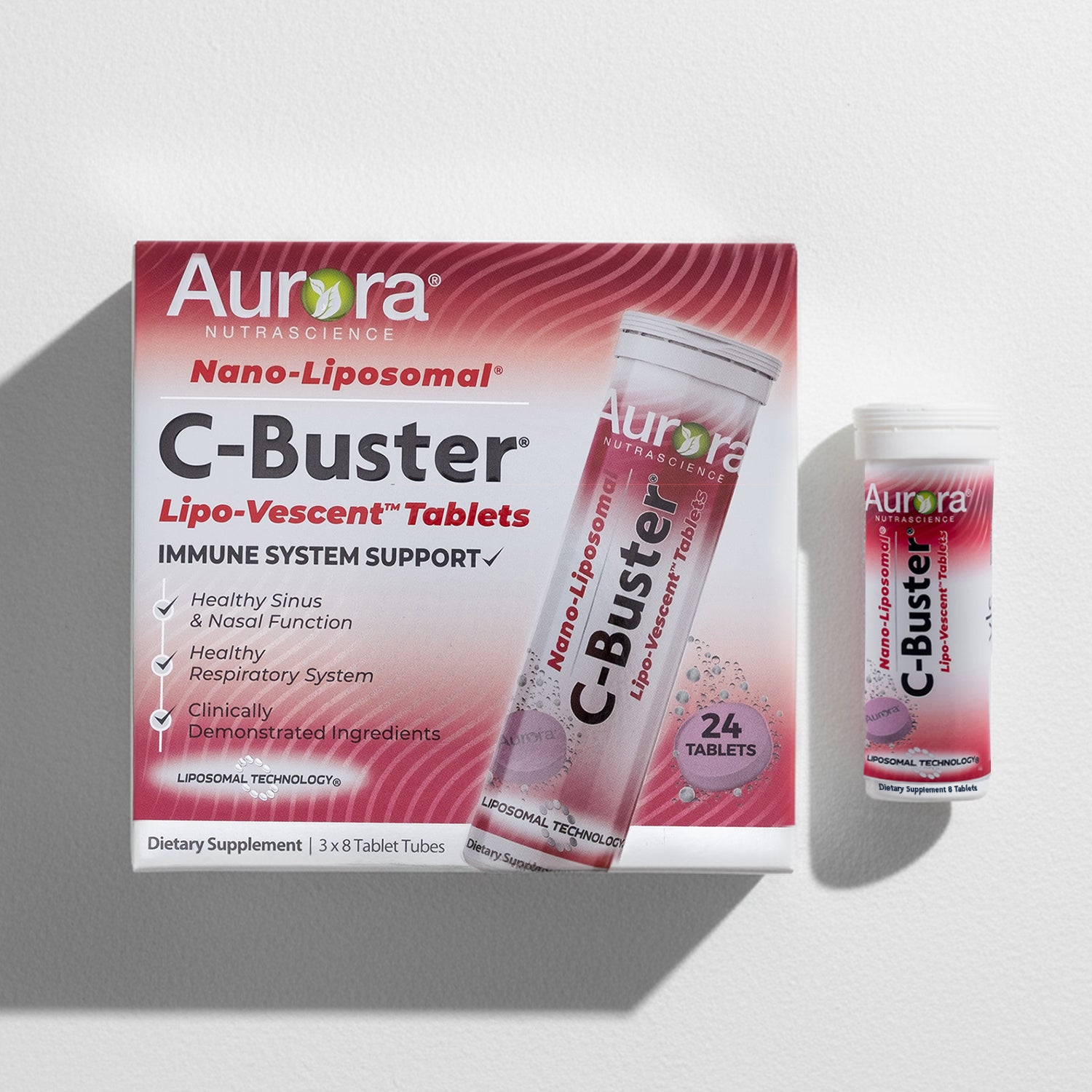 Liposomal C Buster, Cold & Flu Relief 24 Dissolvable Tablets, Made With Black Elderberry, Vitamin C, Zinc, Immune Suppor