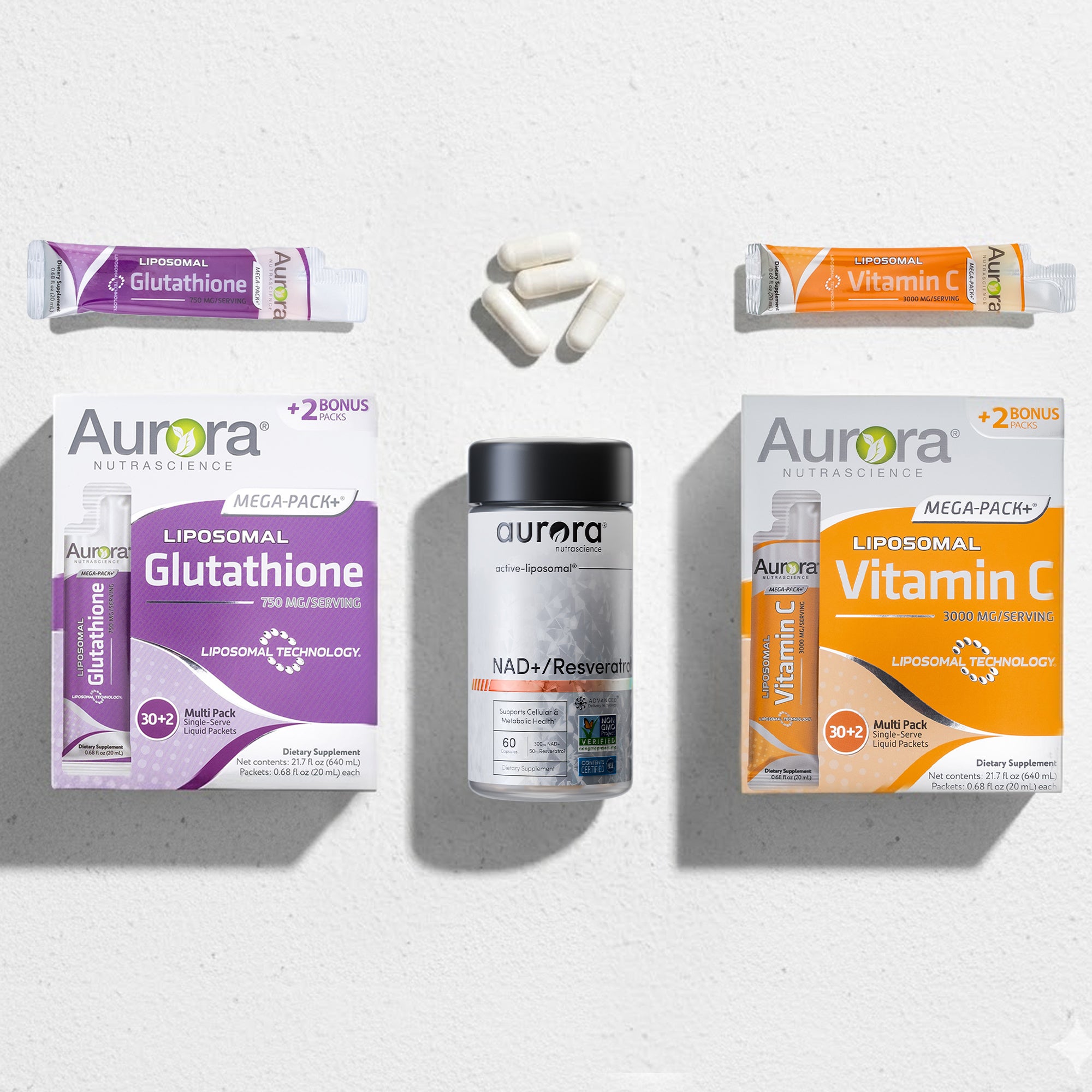 Glutathione + NAD+ Resvestratol Multipack (60) Capsule + Vitamin C